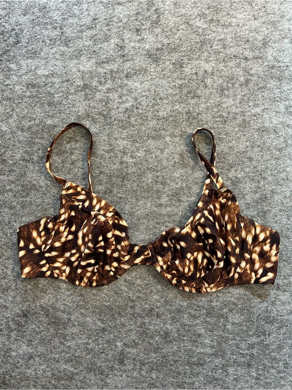Miaou Underwire Swim Top - Brown Animal Print Size 3X